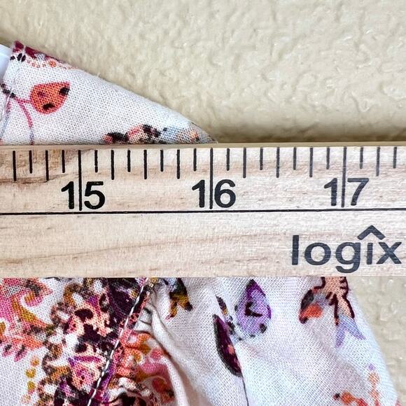 Caffe Marrakesh Square Neck Floral Button Up Linen Blouse Size XL NWT - Picture 6 of 9